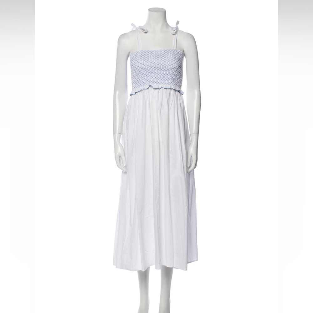 Loretta Caponi blue and white dress